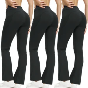 3Pack Bootcut Yoga Pants With Pockets For Women